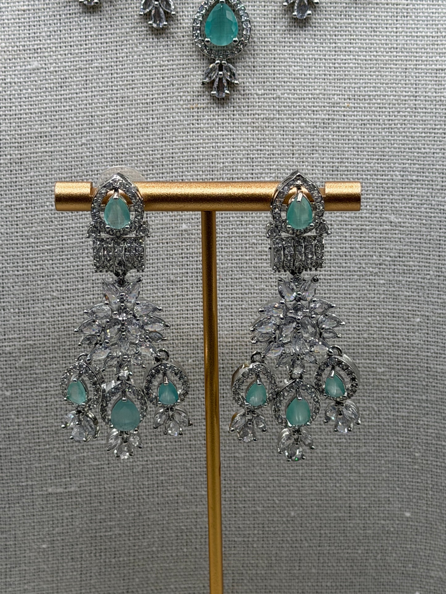 Priya Mint AD Necklace Set