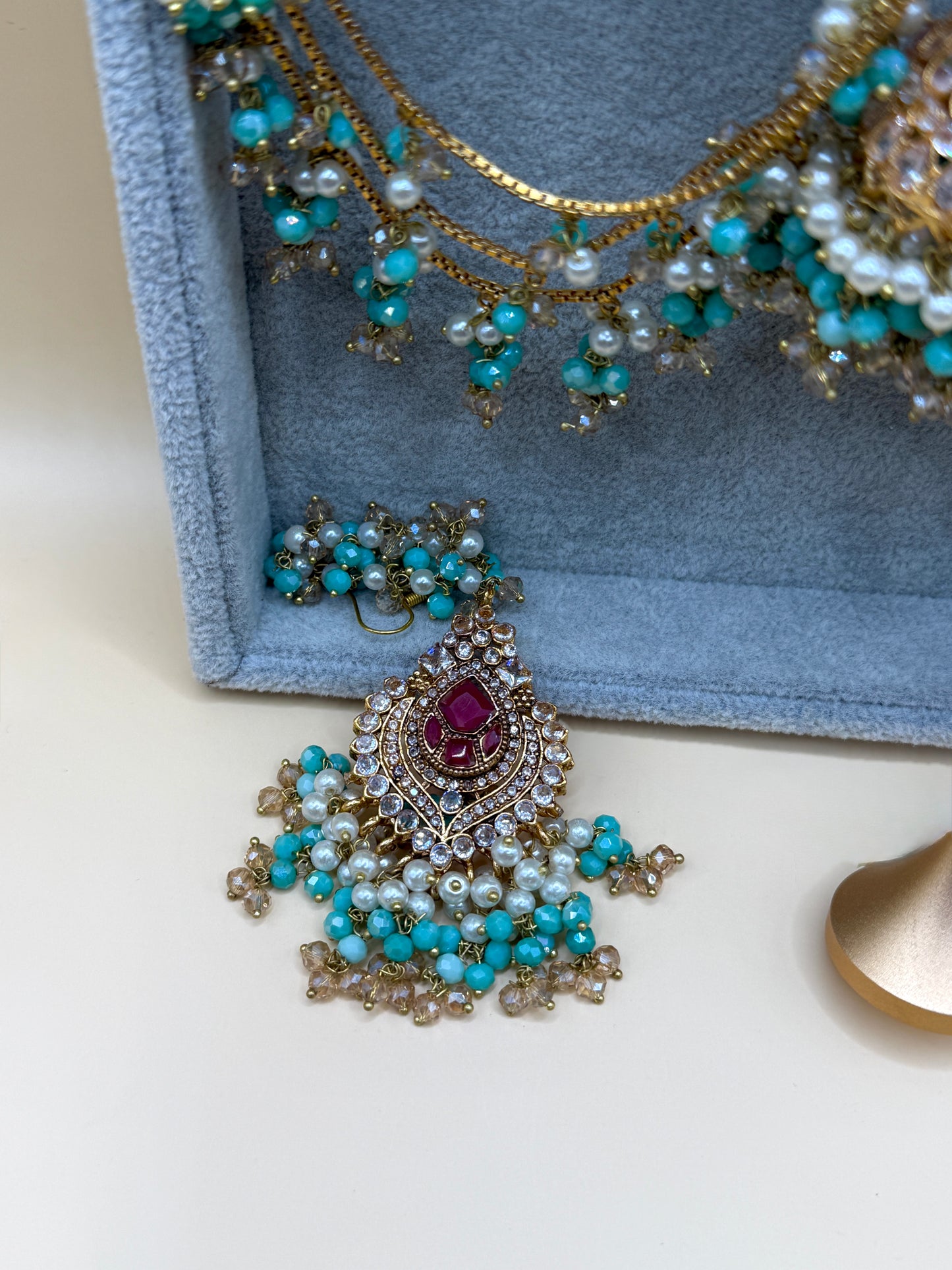 Zircon Double Sahara Jhumka w/tikka
