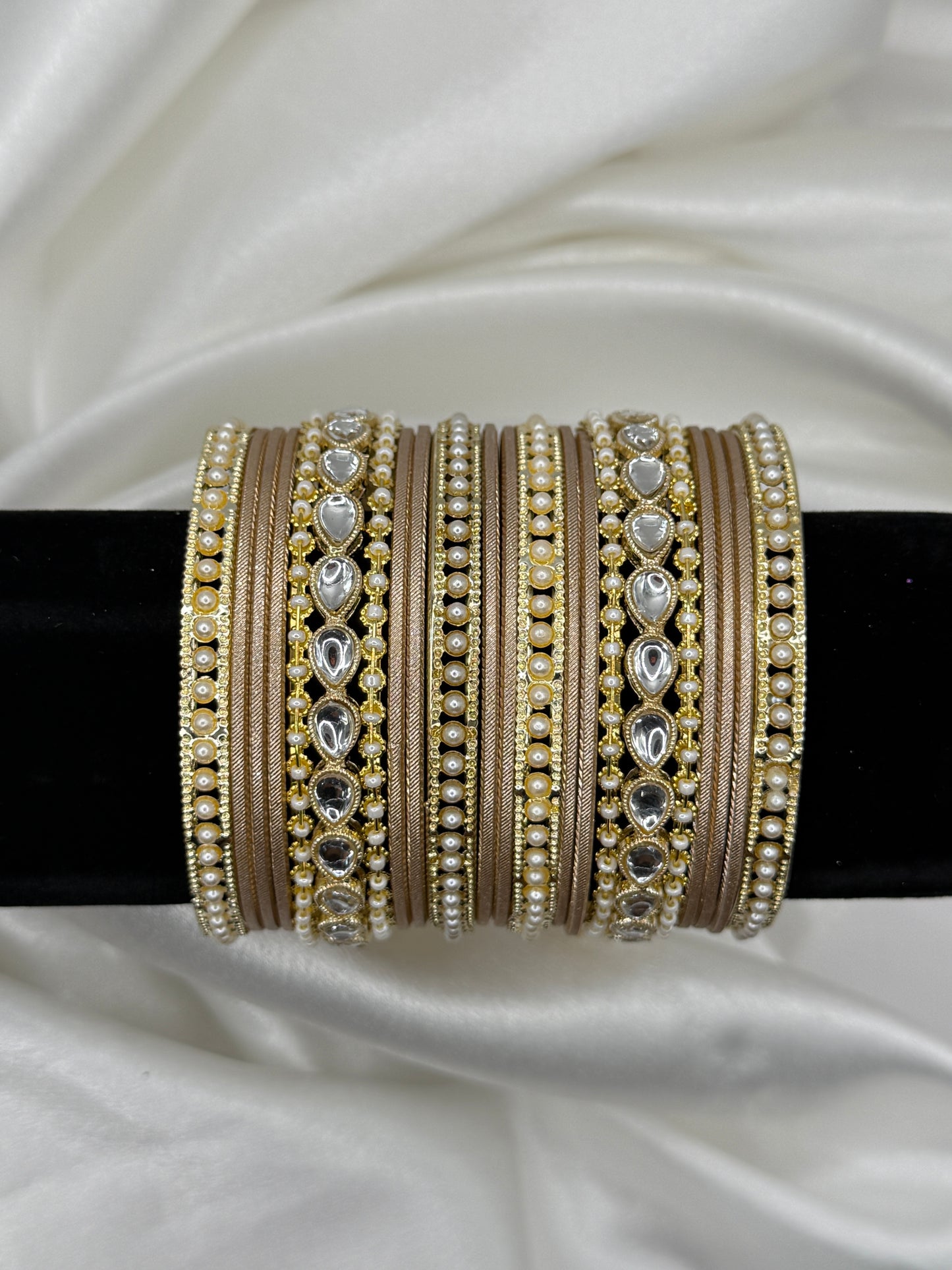 2.10 Golden Jhumka Metal Bangles Set