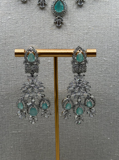 Priya Mint AD Necklace Set