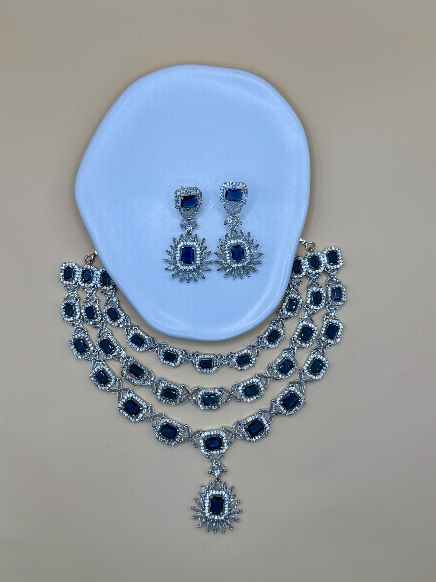 Dua Triple Layer AD Necklace Set