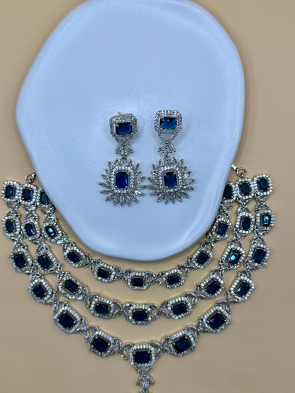 Dua Triple Layer AD Necklace Set