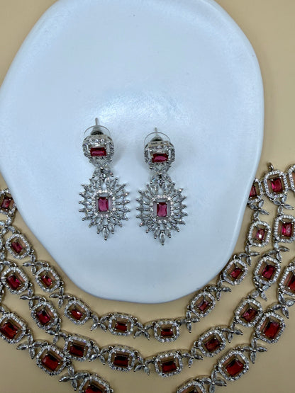 Dua Triple Layer AD Necklace Set