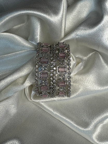 Statement Oval AD Bangles Set