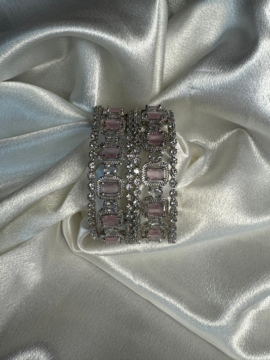 Statement Oval AD Bangles Set