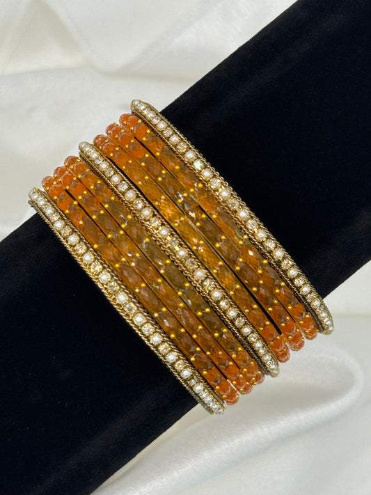 Shimmer Rain Glass Bangles Set