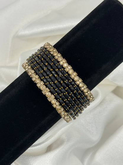 Spark Rain Glass Bangles Set