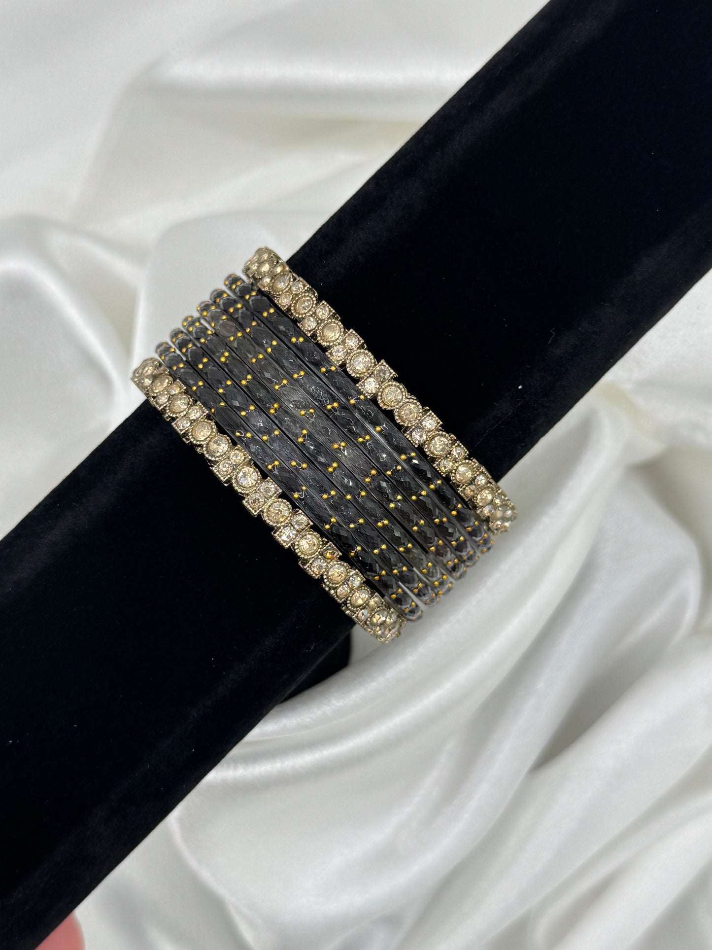 Spark Rain Glass Bangles Set