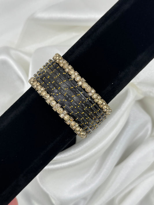 Spark Rain Glass Bangles Set
