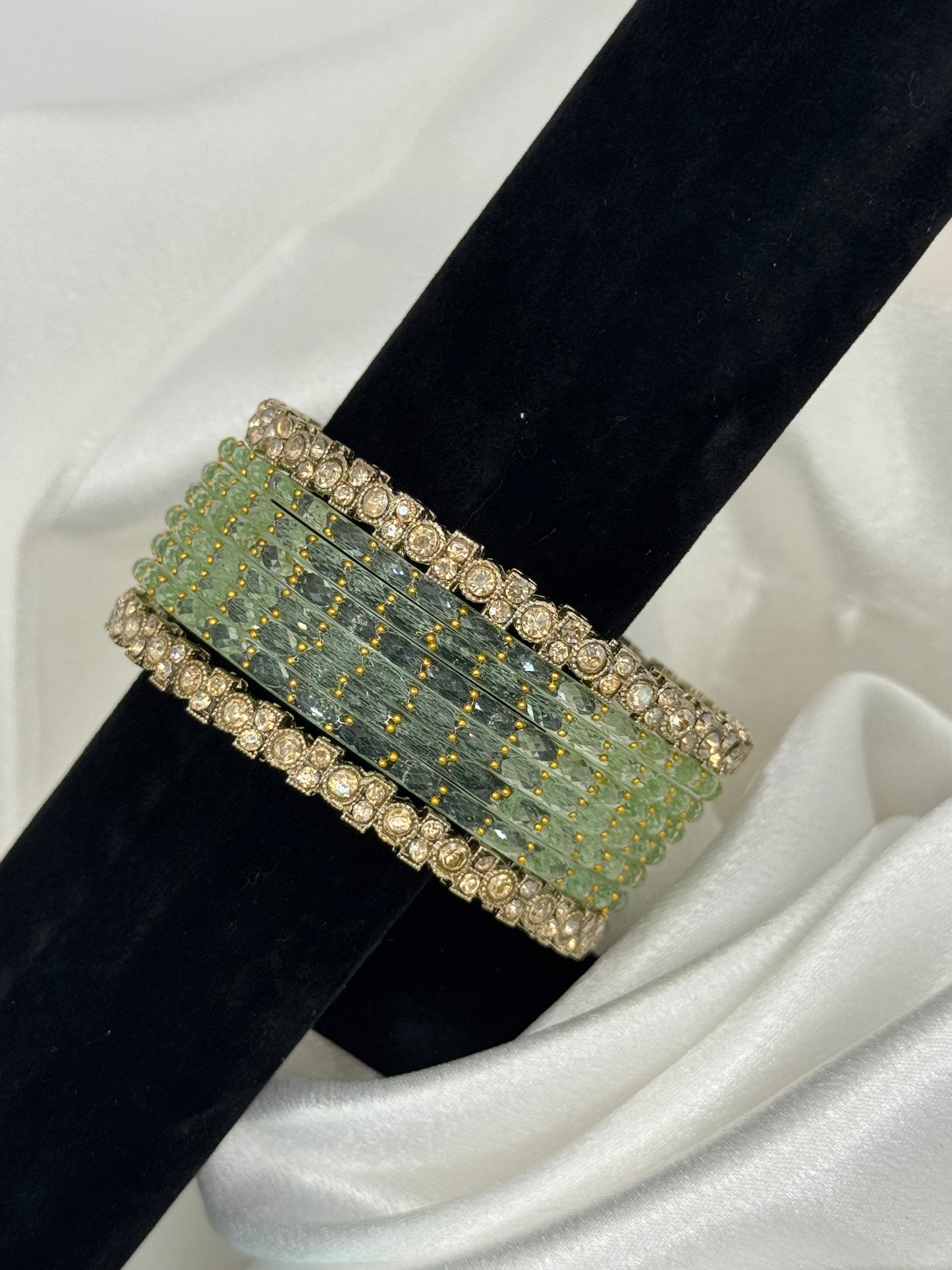 Spark Rain Glass Bangles Set