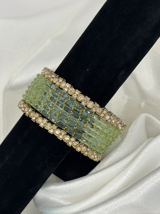 Spark Rain Glass Bangles Set