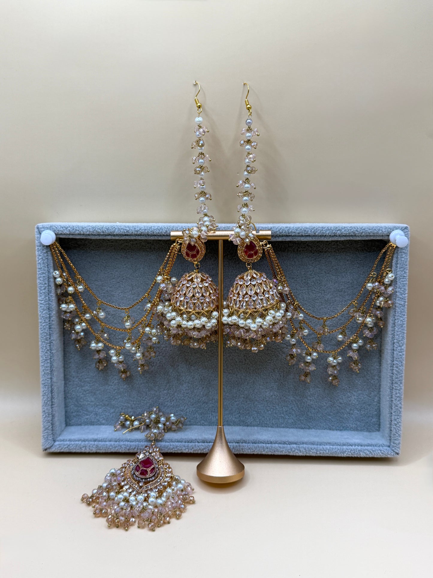 Zircon Double Sahara Jhumka w/tikka