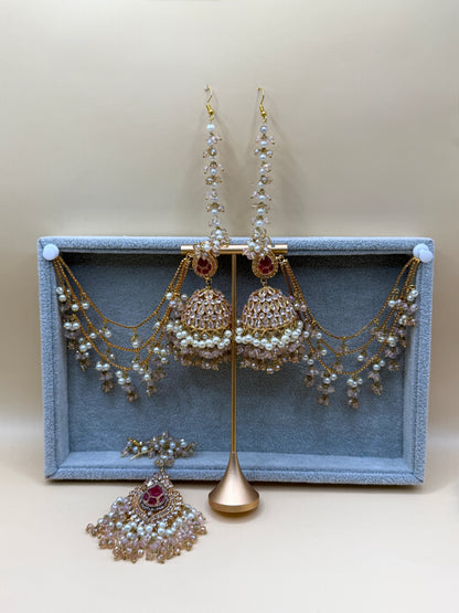 Zircon Double Sahara Jhumka w/tikka