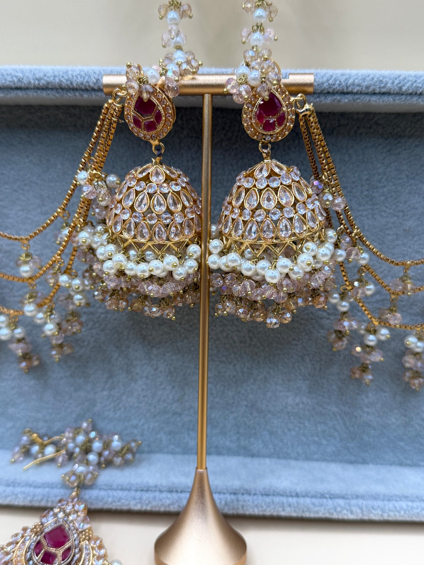 Zircon Double Sahara Jhumka w/tikka