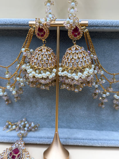 Zircon Double Sahara Jhumka w/tikka