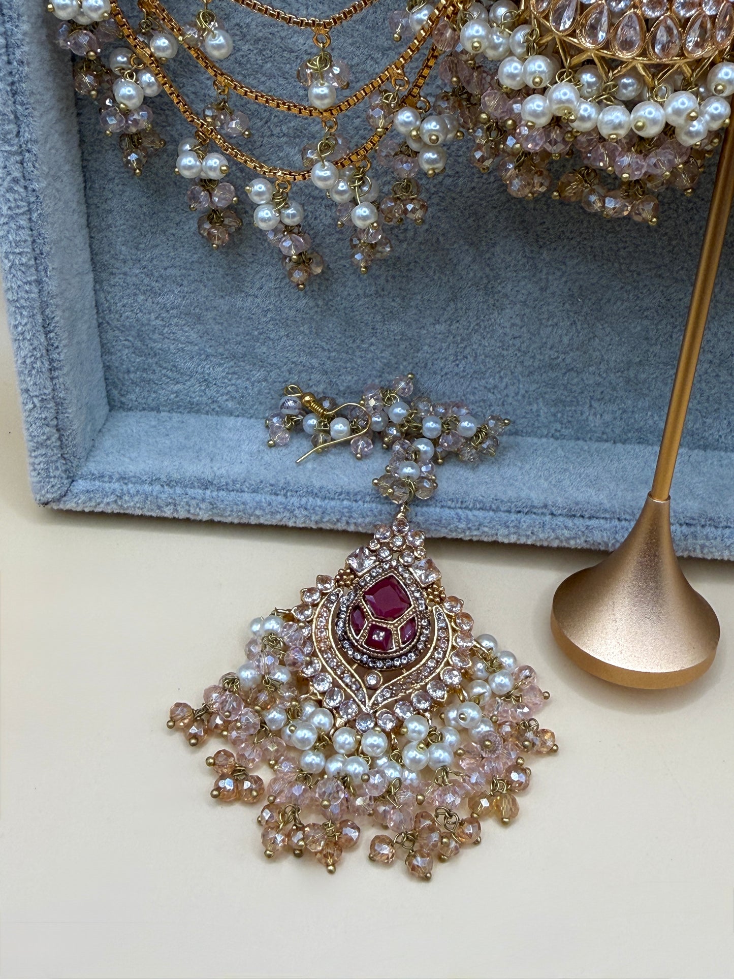 Zircon Double Sahara Jhumka w/tikka