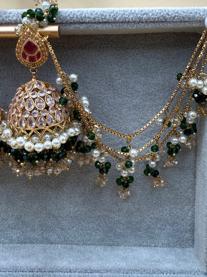 Zircon Double Sahara Jhumka w/tikka