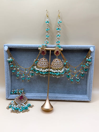 Zircon Double Sahara Jhumka w/tikka