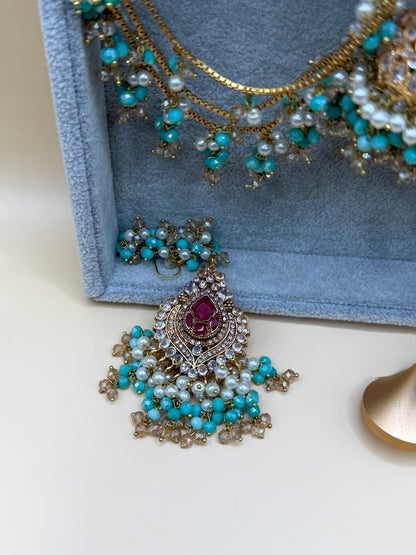 Zircon Double Sahara Jhumka w/tikka