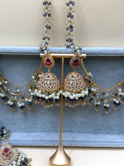 Zircon Double Sahara Jhumka w/tikka