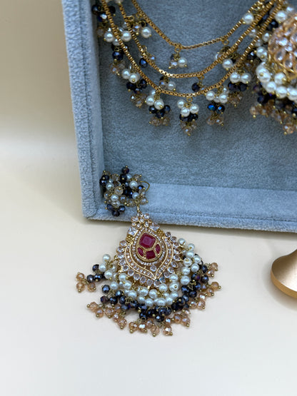 Zircon Double Sahara Jhumka w/tikka