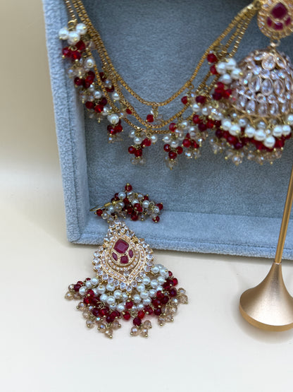 Zircon Double Sahara Jhumka w/tikka