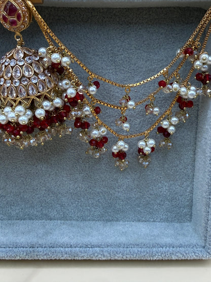 Zircon Double Sahara Jhumka w/tikka