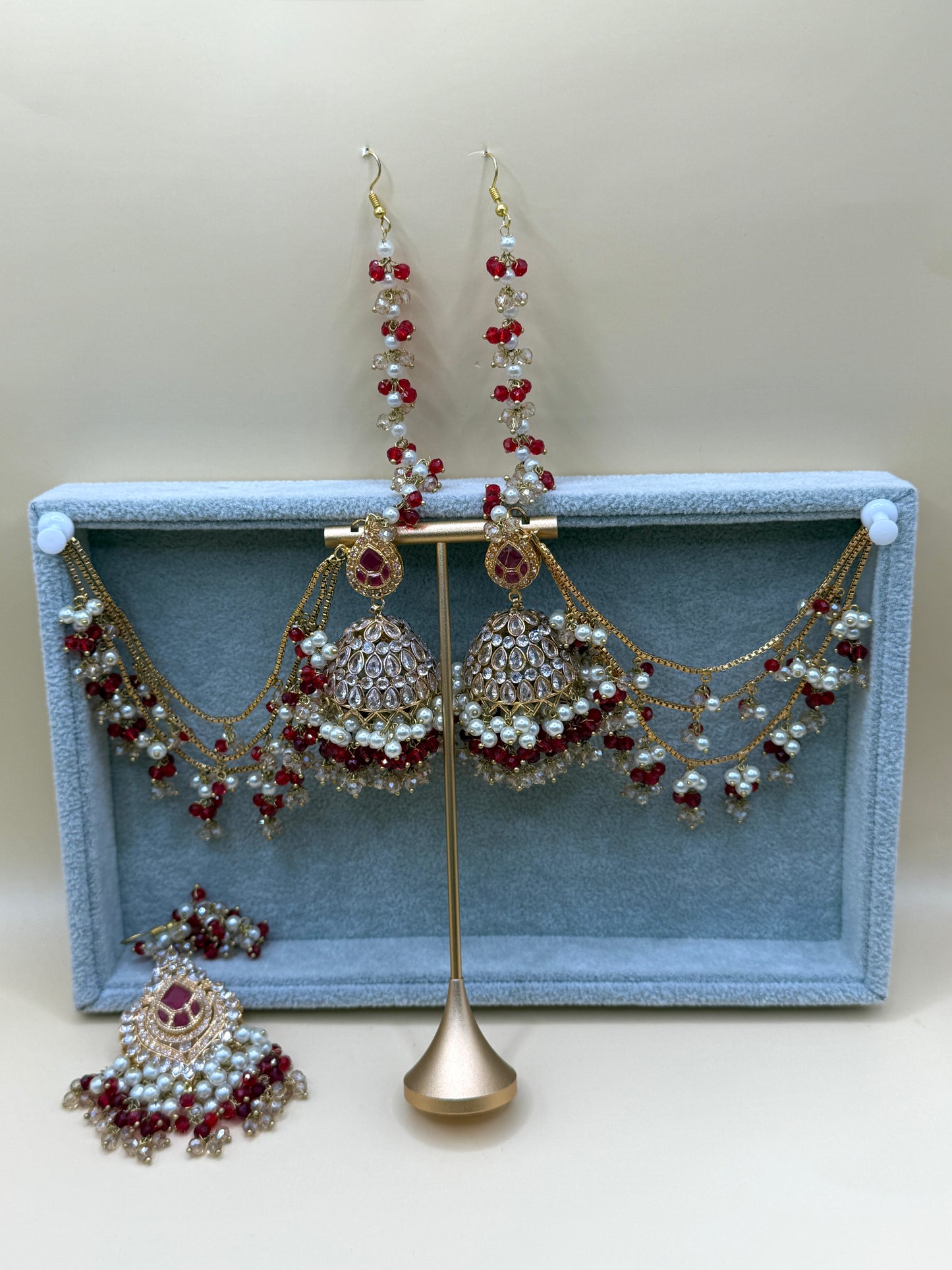 Zircon Double Sahara Jhumka w/tikka