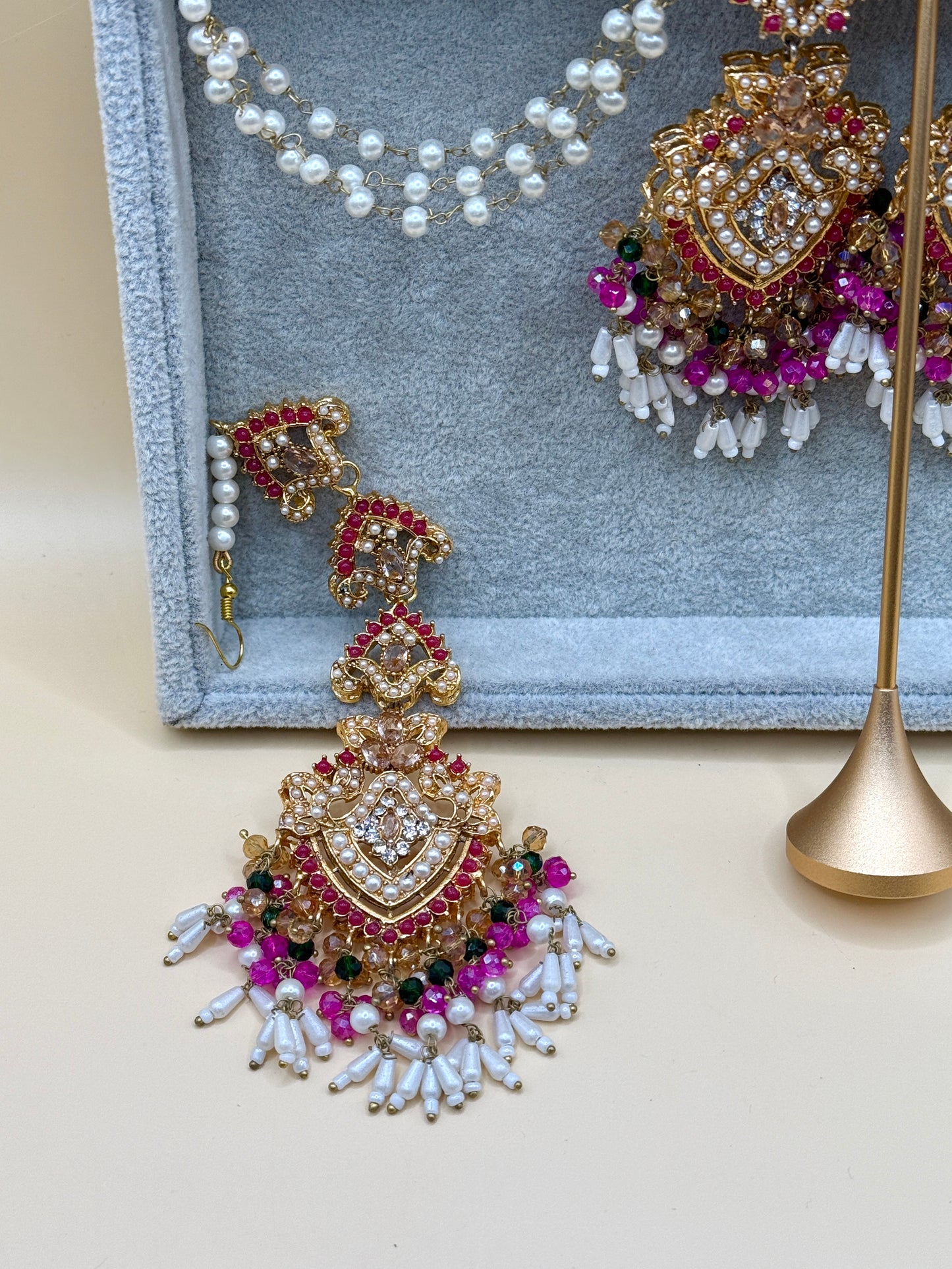Priya Double Sahara Earrings w/tikka