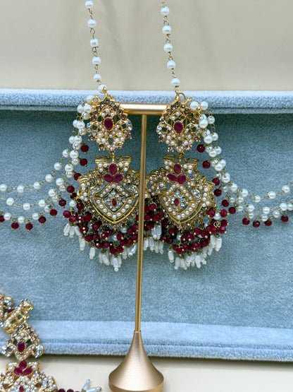 Priya Double Sahara Earrings w/tikka
