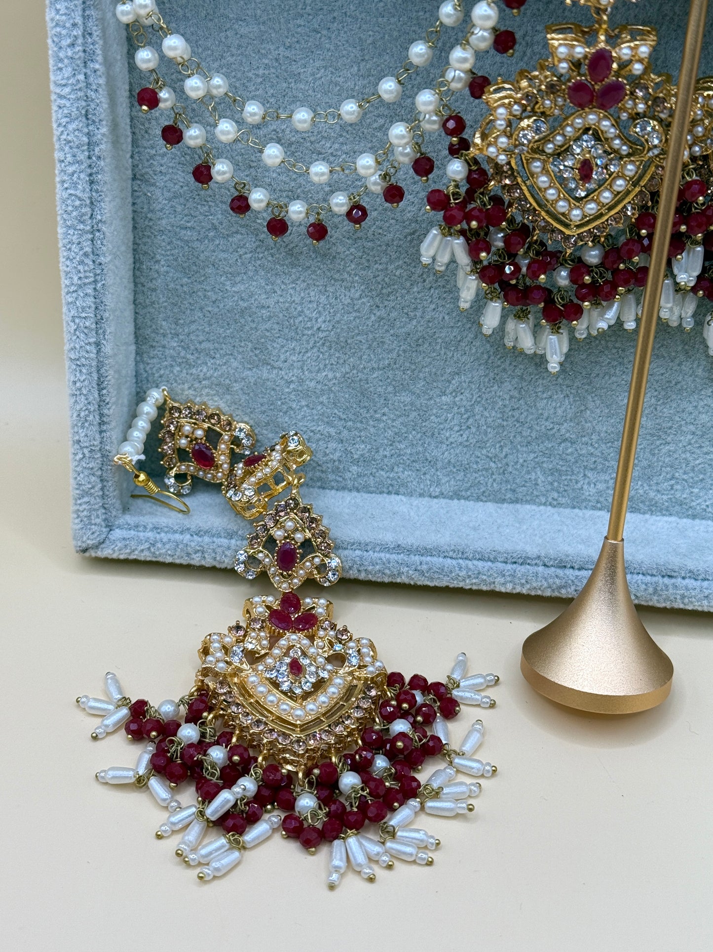 Priya Double Sahara Earrings w/tikka