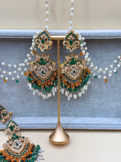 Priya Double Sahara Earrings w/tikka