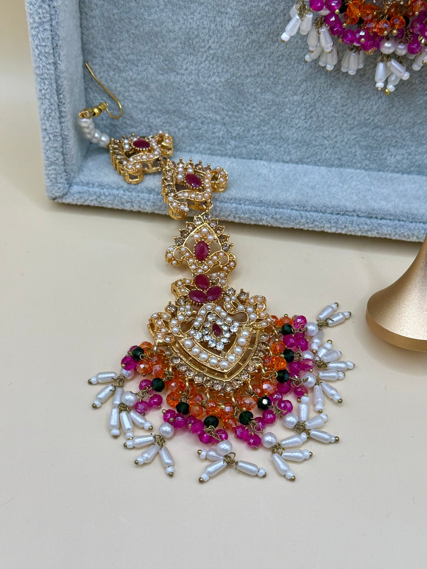 Priya Double Sahara Earrings w/tikka