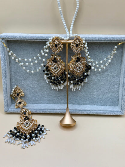 Priya Double Sahara Earrings w/tikka