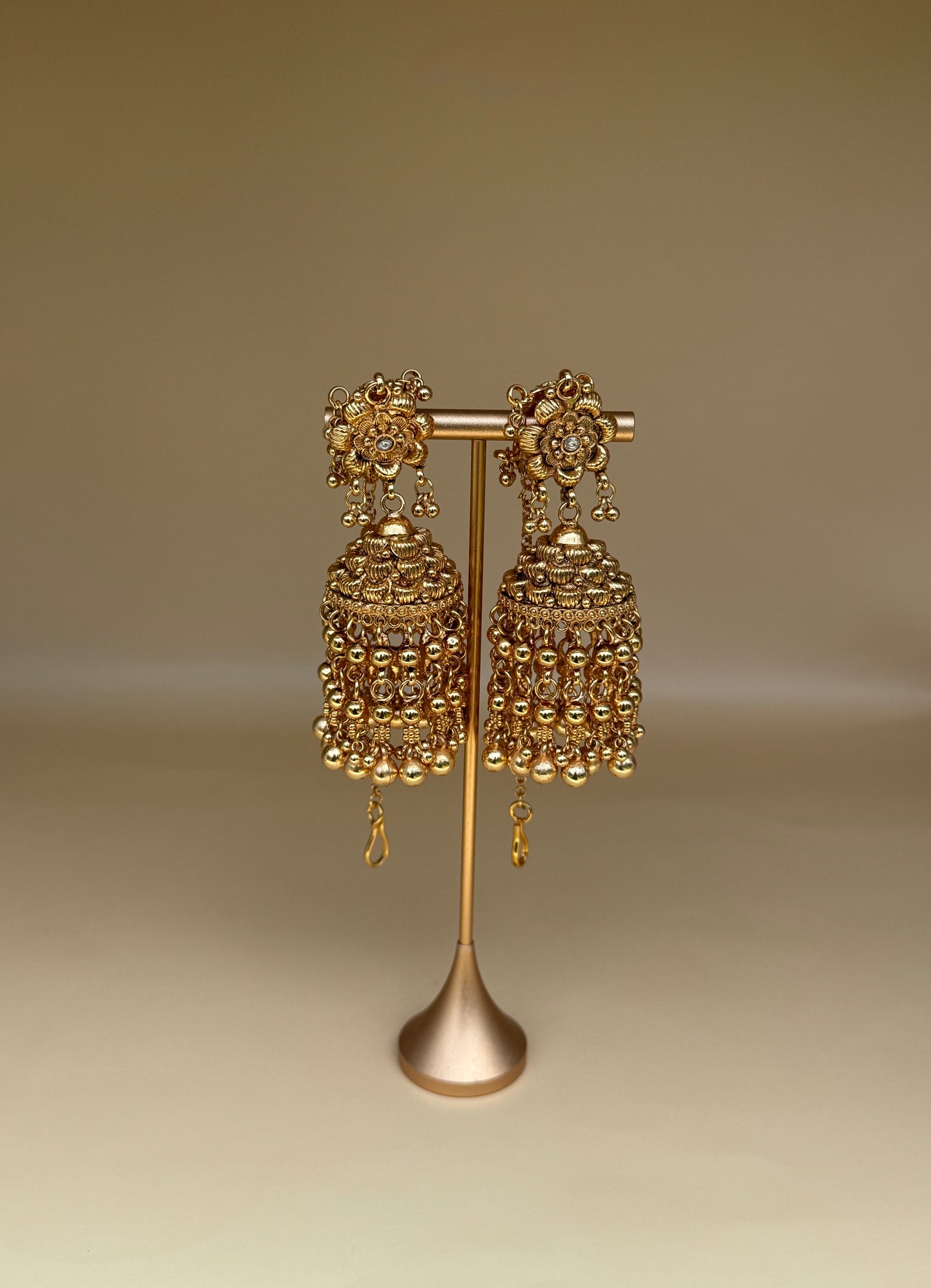 Classic Antique Gold Jhumkas