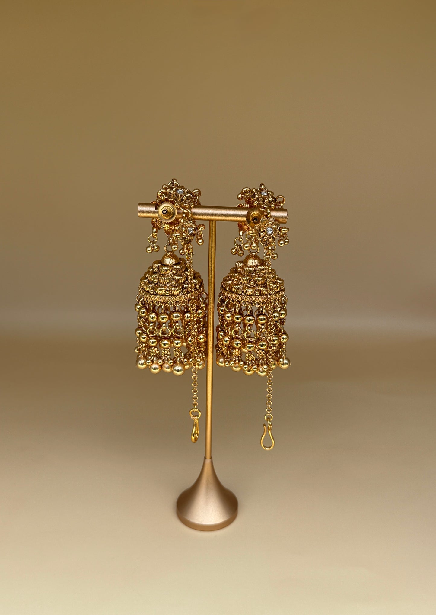 Classic Antique Gold Jhumkas