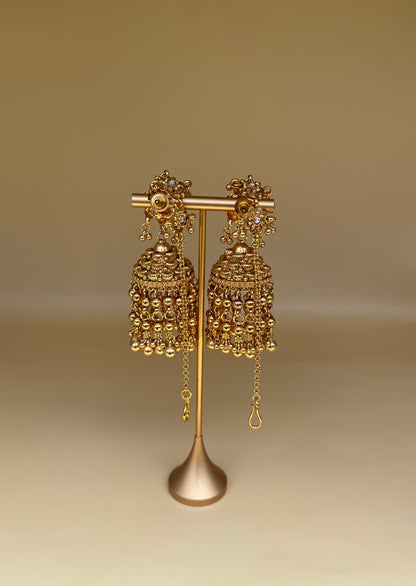 Classic Antique Gold Jhumkas
