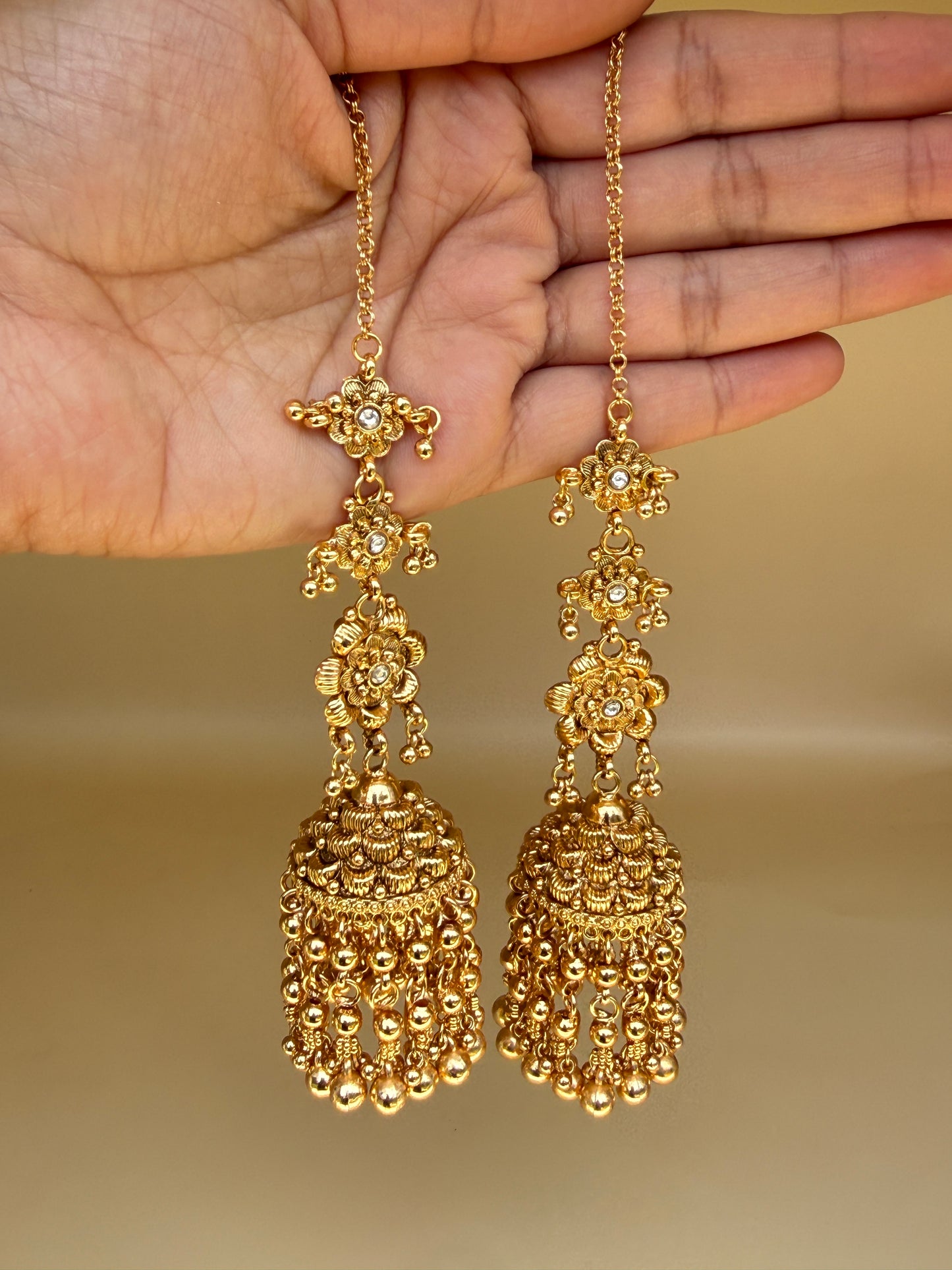 Classic Antique Gold Jhumkas