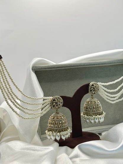 White Pearl Sahara Statement Jhumka