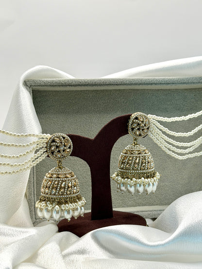 White Pearl Sahara Statement Jhumka