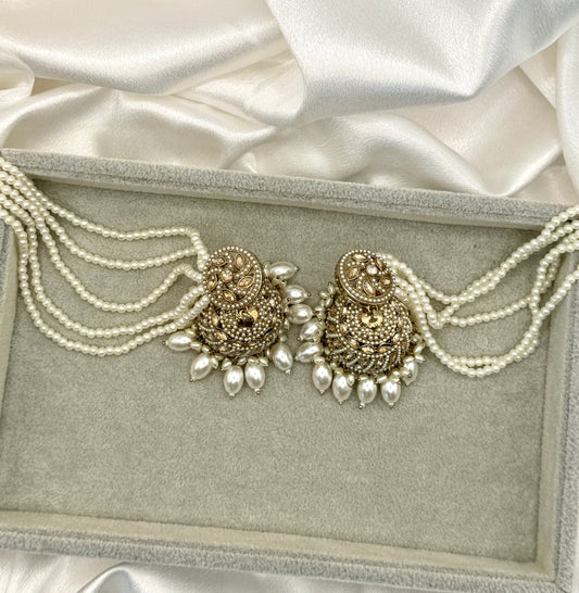 White Pearl Sahara Statement Jhumka