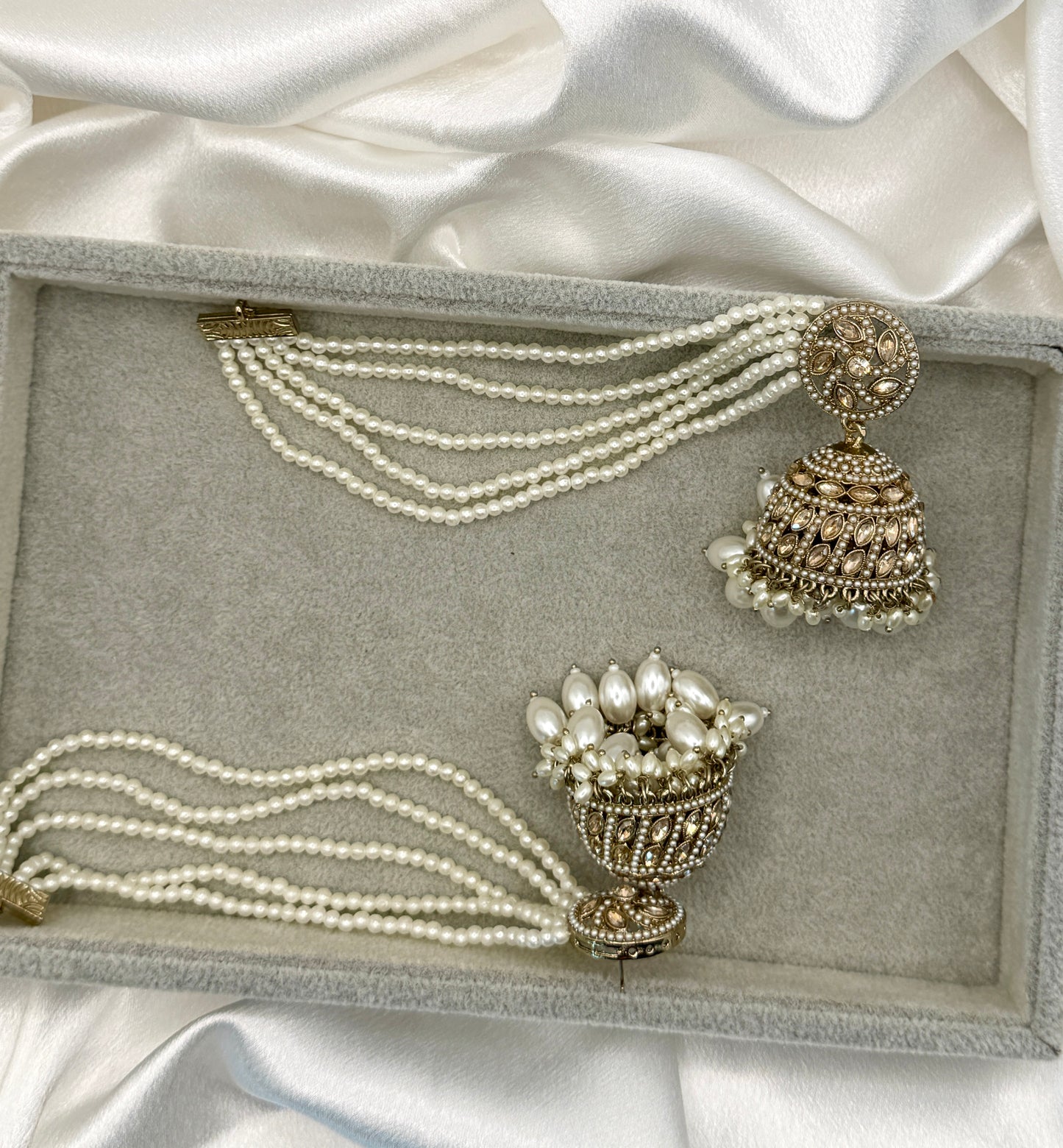 White Pearl Sahara Statement Jhumka