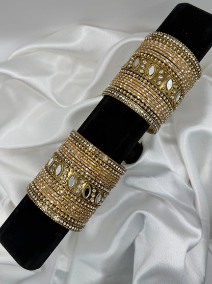 Golden Metal Bangles Set