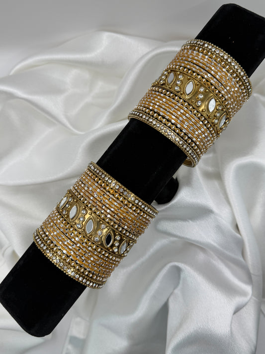 Golden Metal Bangles Set