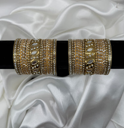 Golden Metal Bangles Set