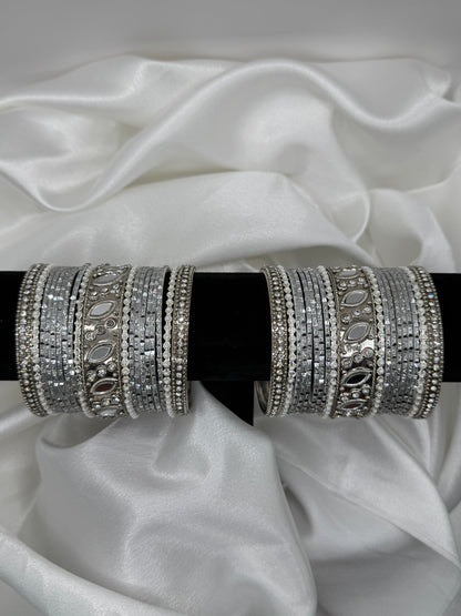 Sliver Metal Bangles Set
