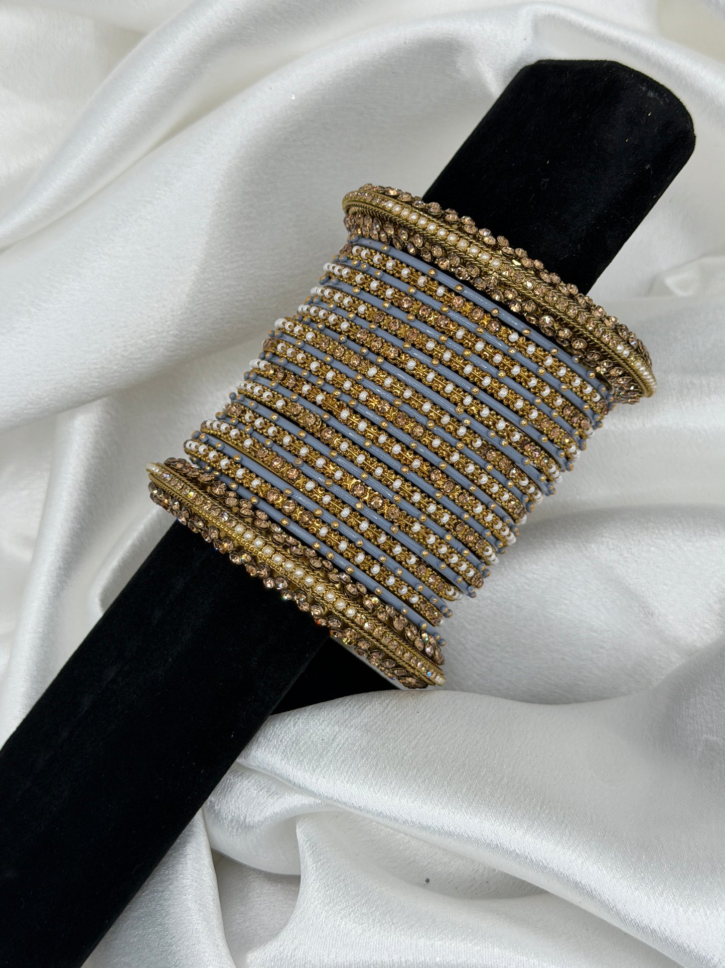 Sliver Grey Metal Bangles Set