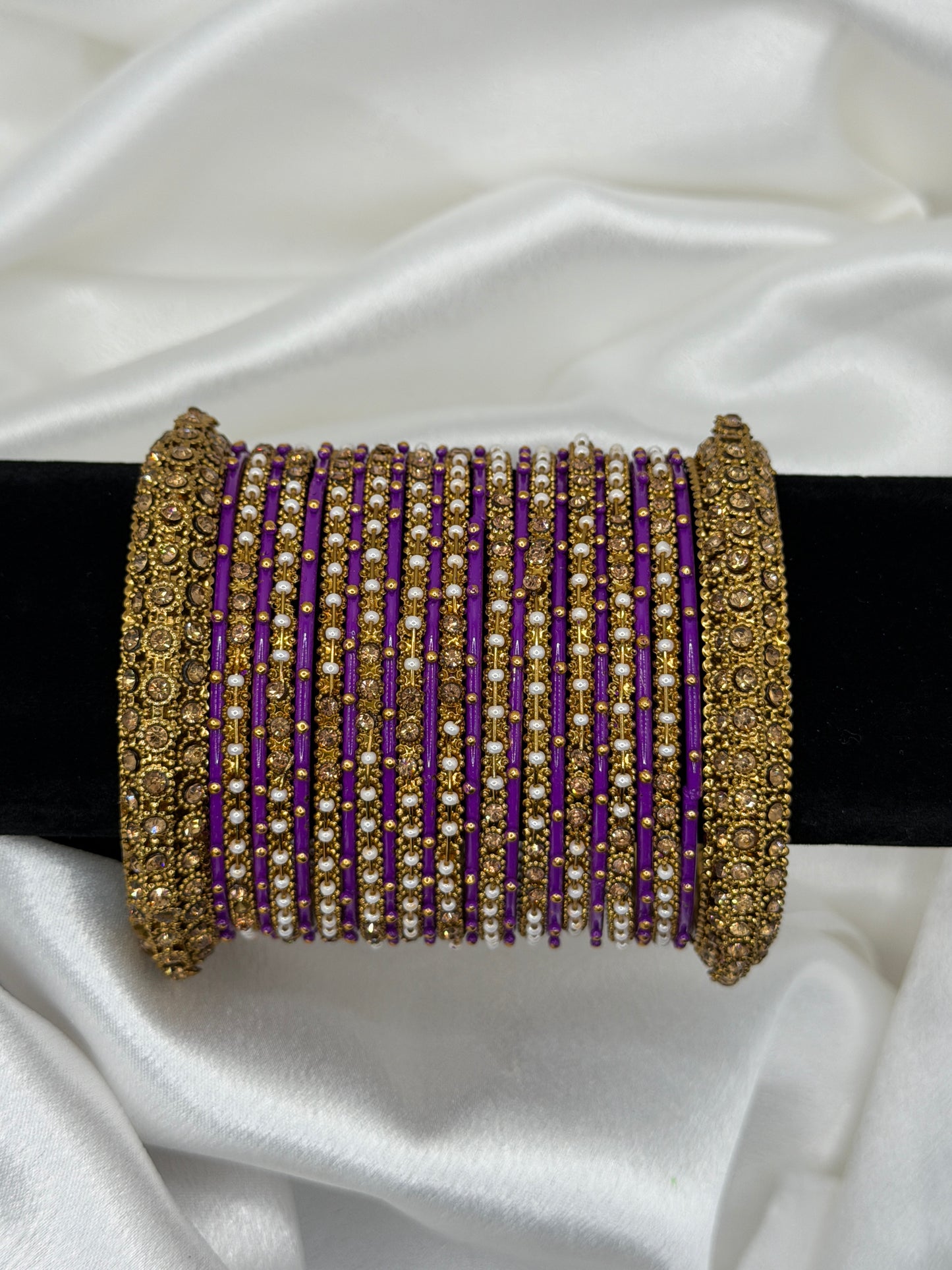 Royal Purple Metal Bangles Set