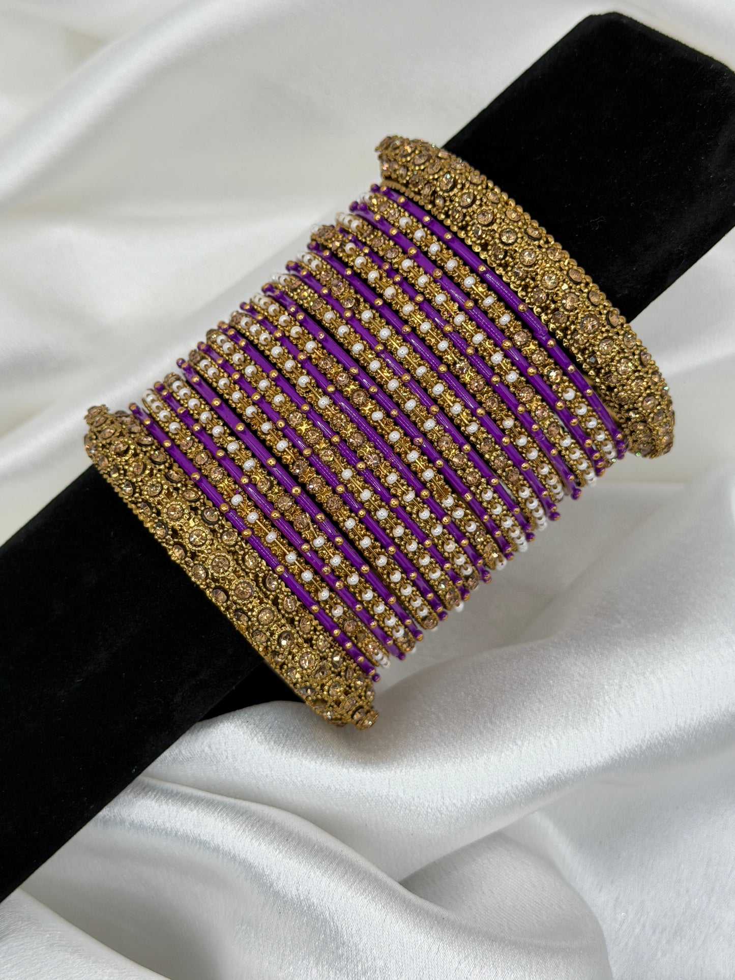 Royal Purple Metal Bangles Set