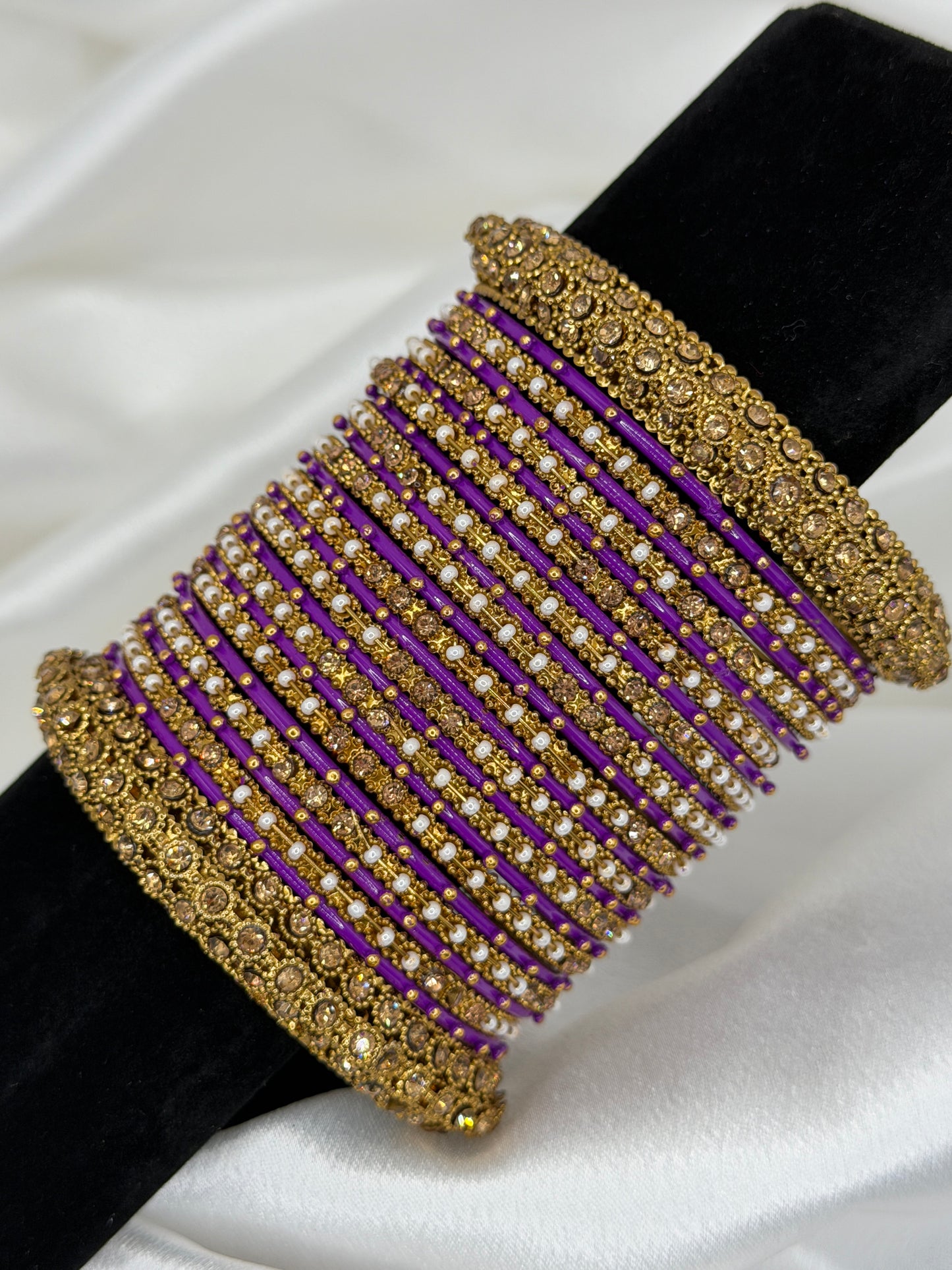 Royal Purple Metal Bangles Set